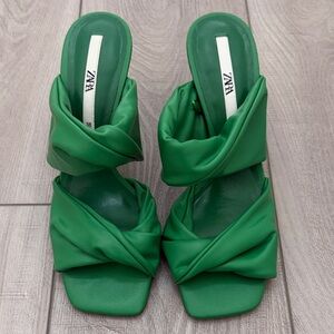 Zara Emerald Green Heeled Sandals